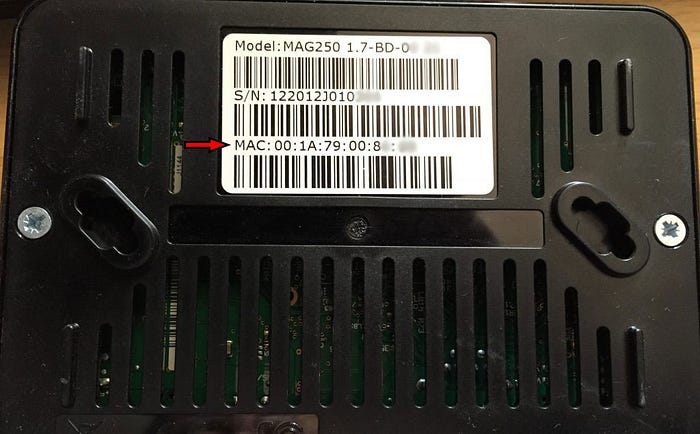 What is MAC address on MAG Box?