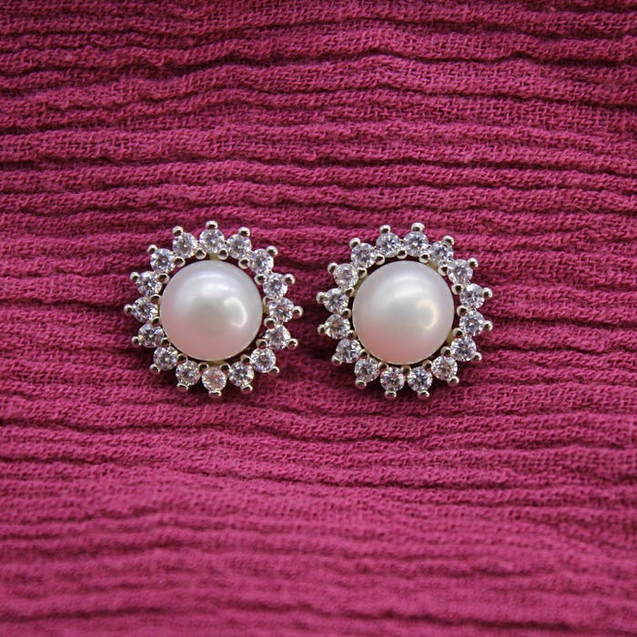 pearl stud earrings