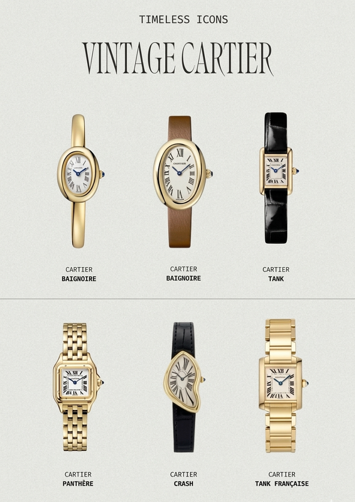 Luxury Cartier watches collection showcasing iconic high-end timepieces and timeless design