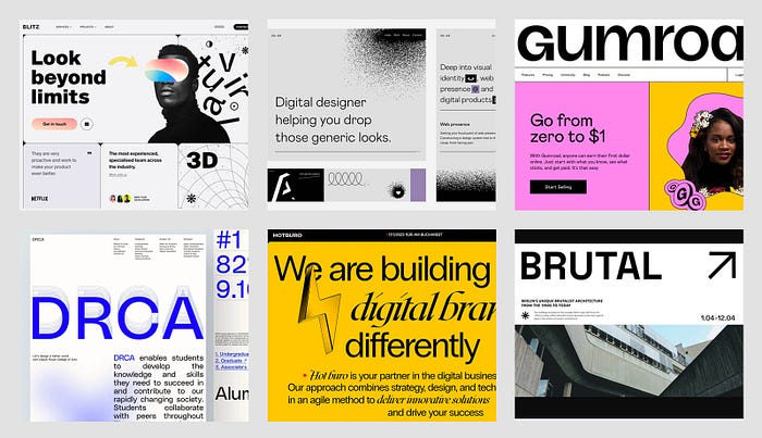 Neo Brutalism design takes inspiration from the rebellious spirit of brutalism. Often, the results are atypical, overwhelming the user so as to catch attention. (image source: Premium UI Kit)