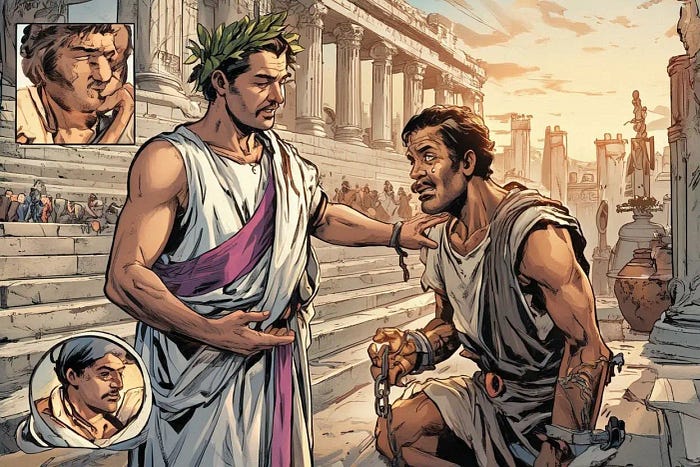 a master setting his servant free is grace