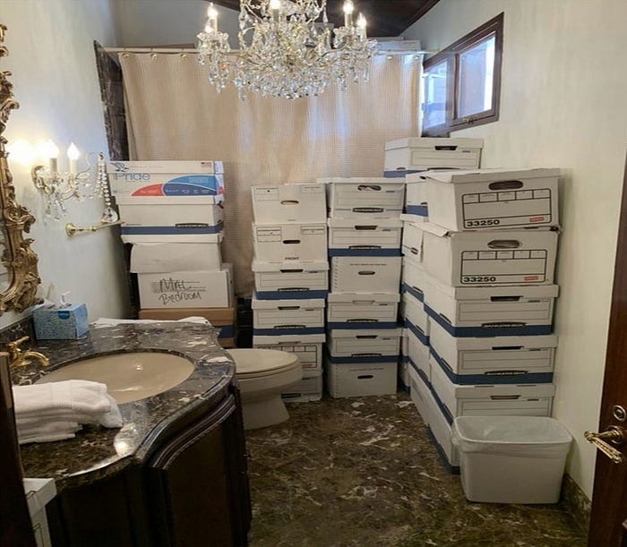 Picture of secret files stored in Trump’s bathroom at Mar-a-Lago