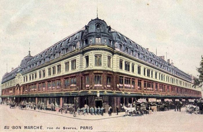 GUIDE TO LE BON MARCHE LARGE DEPARTMENT STORE IN PARIS