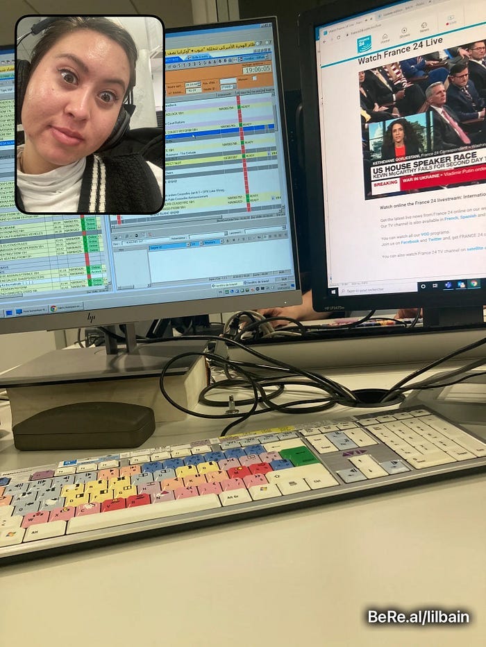 Lauren “being real” at the station! Photo courtesy of Lauren Bain.