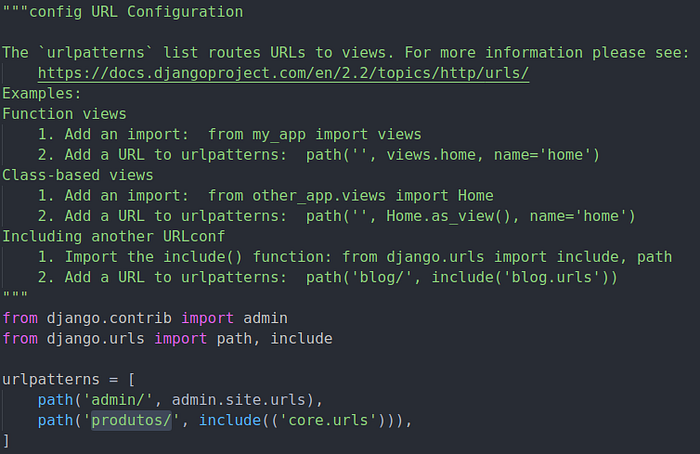 config urls.py