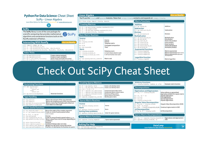 SciPy Cheat Sheet: Linear Algebra in Python | by Mohit Gola | Medium image.
