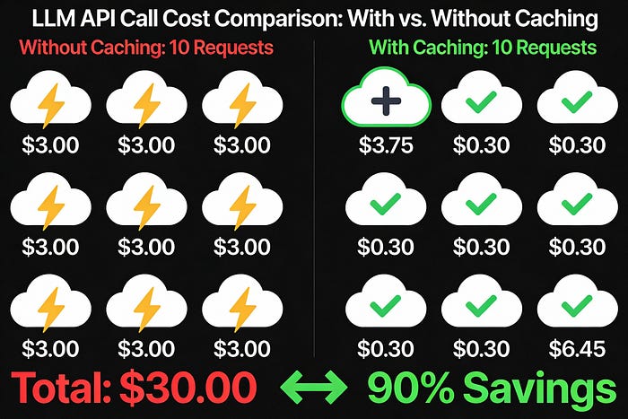 LLM API Token Caching: The 90% Cost Reduction Feature when building AI Applications