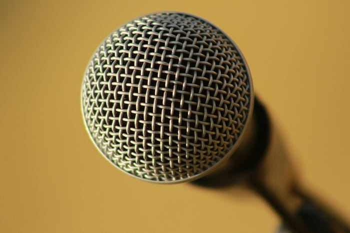 close up of the business end of a microphone