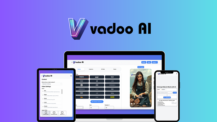 Vadoo AI — Use this AI video generator to quickly turn text prompts into engaging videos for social media
