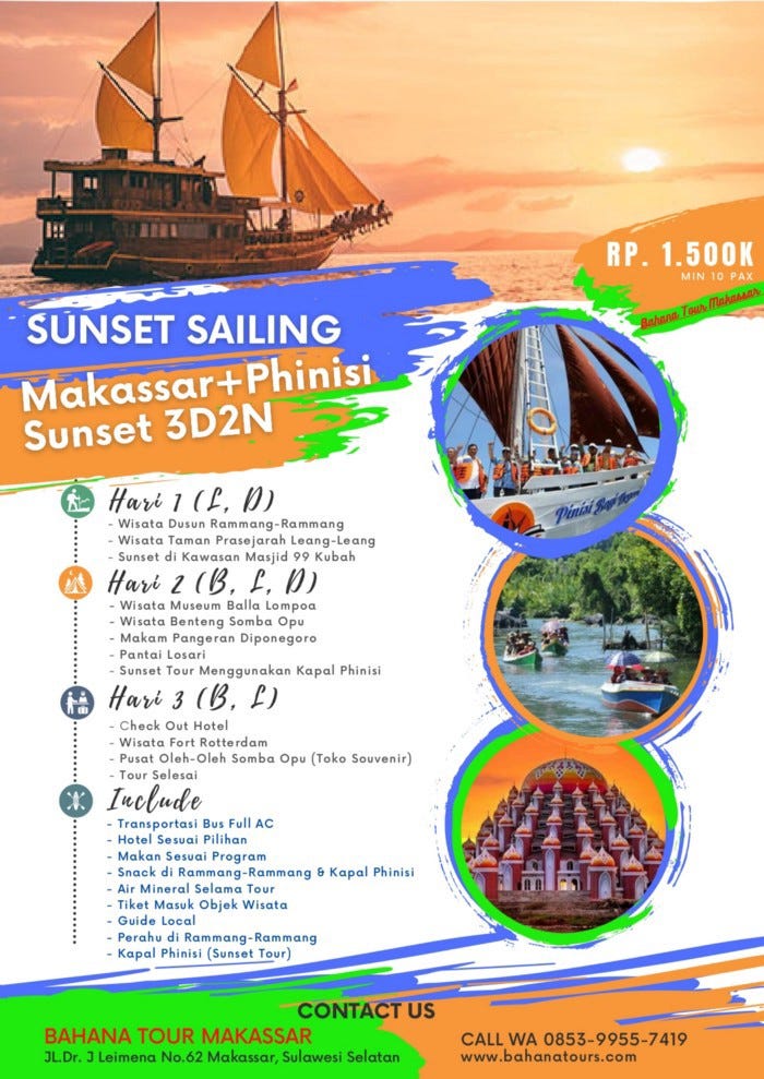 PAKET WISATA MAKASSAR-PHINISI 3D2N, Call Wa +62 81–1415–7575, Paket ...