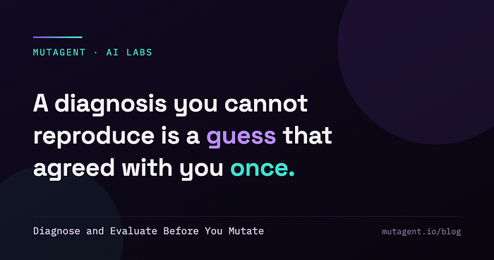 Diagnose and Evaluate Before You Mutate