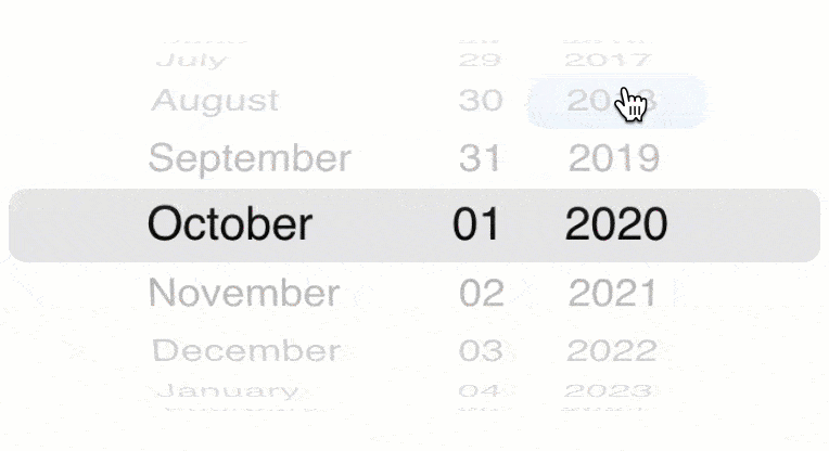 Gif of iOS date picker.