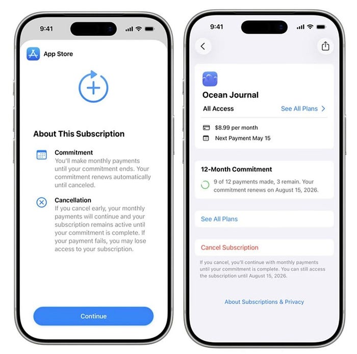 iOS 26.5 — Yearly subscriptions with monthly payments