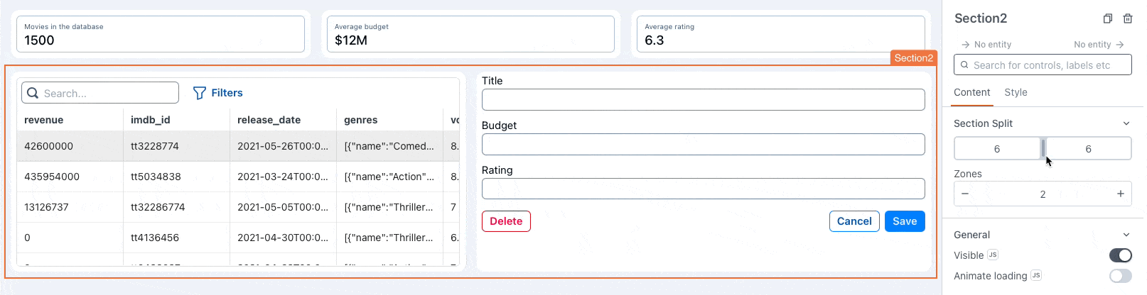 A video showing implicit zone space redistribution