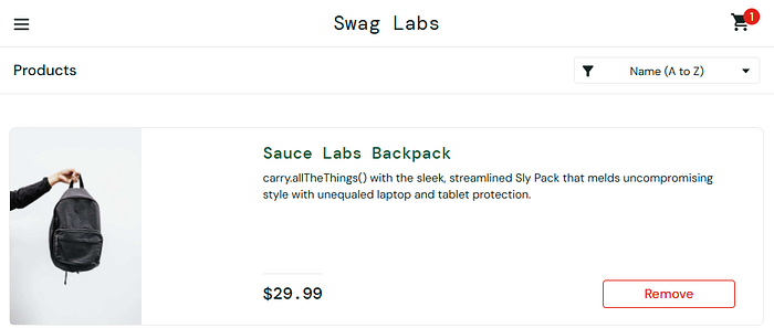 saucedemo swag lab, defect