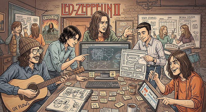 Image 3: Led Zeppelin playing with AI