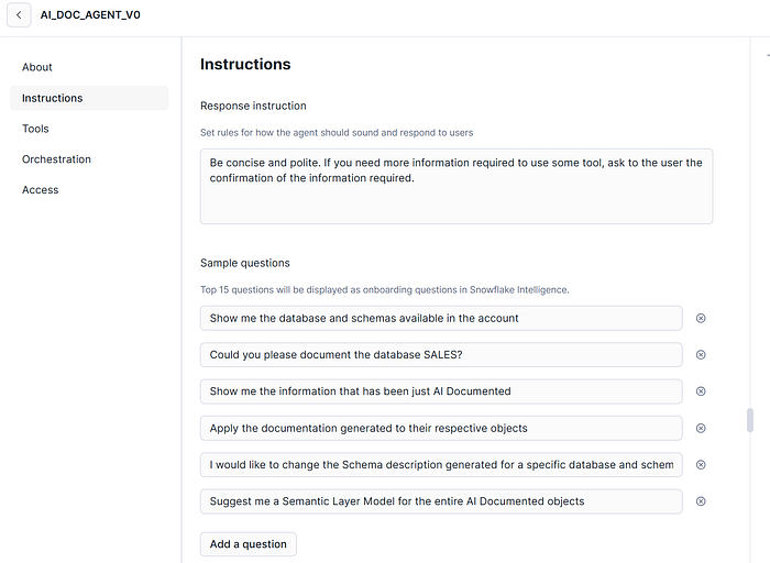 instructions to create agent