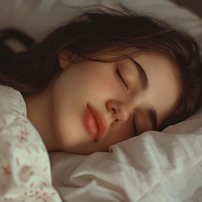 Girl Peacefully Sleeping — Midjourney Image
