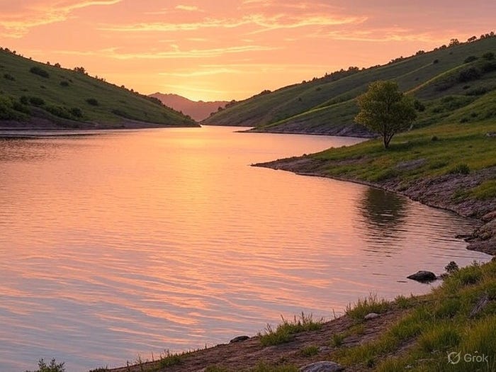 A sunrise or sunset over a landscape, symbolizing spiritual awakening