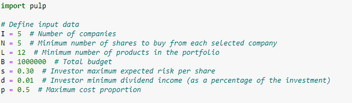 Optimizing Investment Portfolio for Stock Markets using Python pulp ...