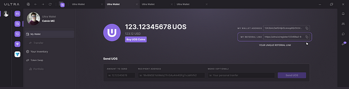 Referral code on Ultra