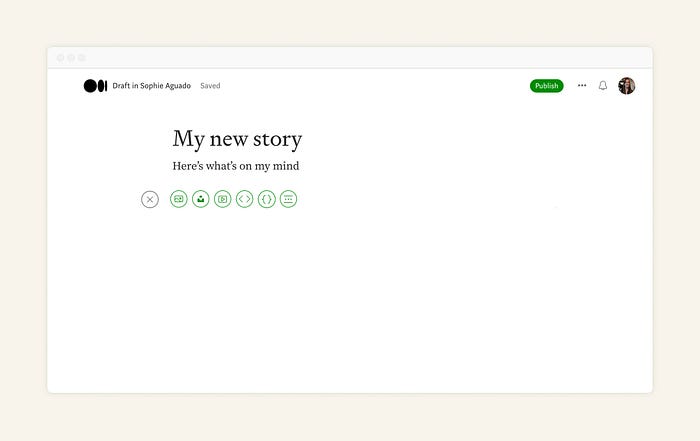 screenshot of the Medium editor