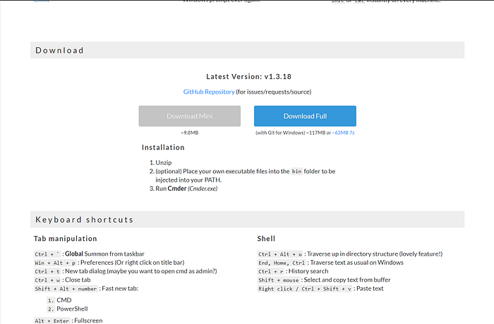 cmder download page