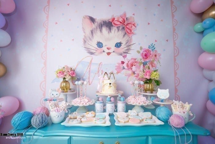 Cat Theme Birthday Decoration