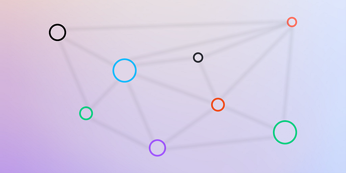 Colored dots connected by blurry lines