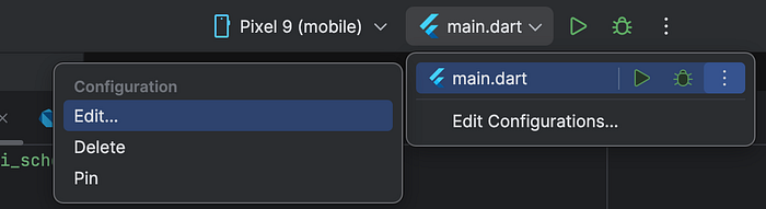 editing build configuration in AndroidStudio