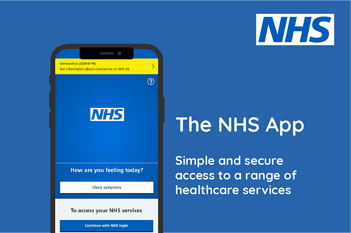 Screenshot of NHS app.