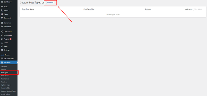 Create a new wordpress CPT