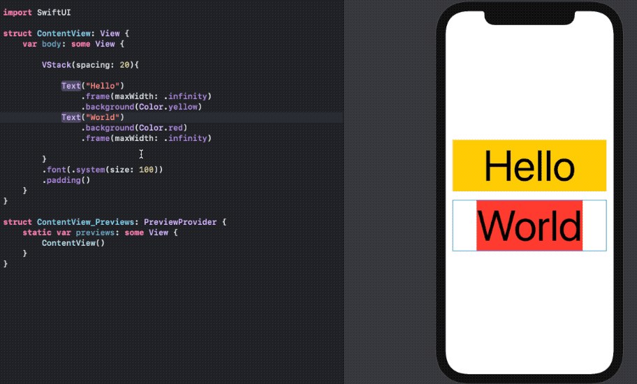 swiftui evenly space using frame modifier infinity