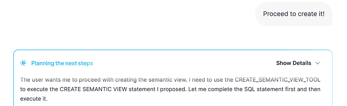 CREATE SEMANTIC view statement 1