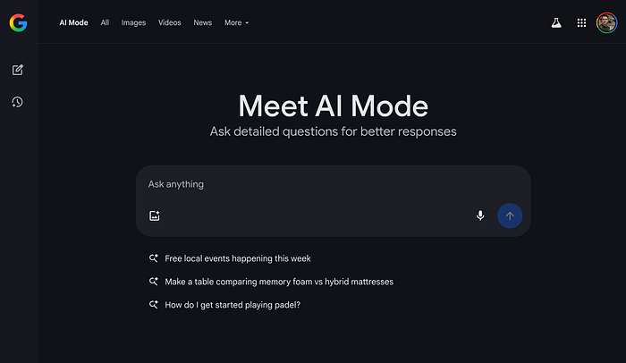 AI mode in Google Search. Image by Jim Clyde Monge