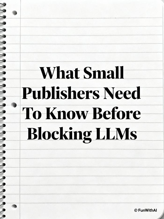What Small Publishers Need To Know Before Blocking LLMs What Small Publishers Need To Know Before Blocking LLMs