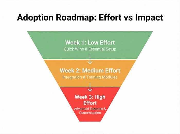 Claude Code — Adoption Roadmap: Effort vs Impact