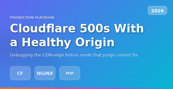 When Cloudflare Returns 500 Errors But Your Origin Is Healthy: A 2026 Production Playbook
