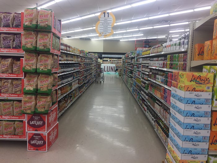 grocery aisle at the largest Wholesome Shopper Market