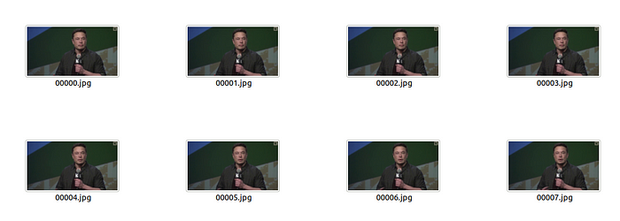 A folder contains the frames saved as JPEG images