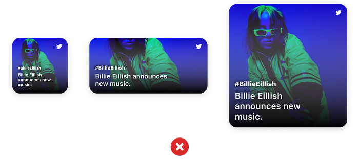 Same layout for all widget sizes does not work