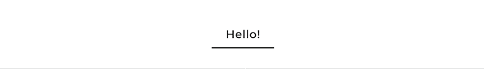 An animation that shows how an underscored link that turns into a button animates when hovered over and pressed.