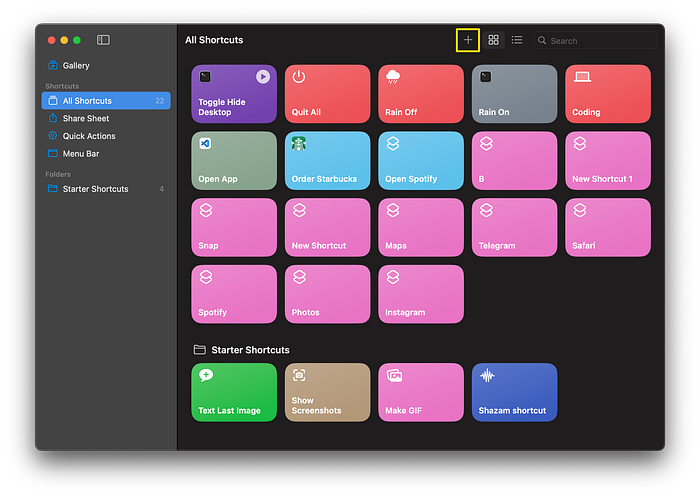 macos Shortcuts app