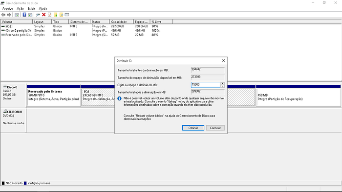 Gerenciador de discos — 2