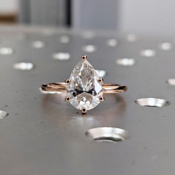 Moissanite rings teardrop bravermanjewelry Medium