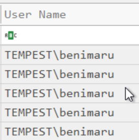 Compromised User Name column from Timeline Explorer.