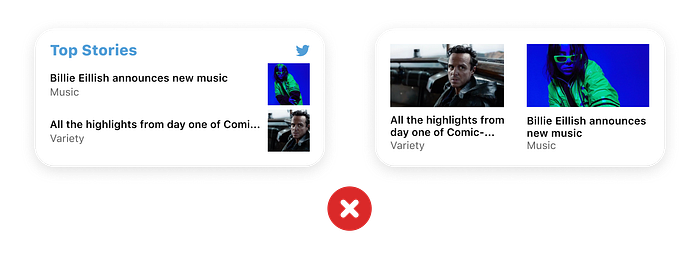 Widgets without corner radius in content