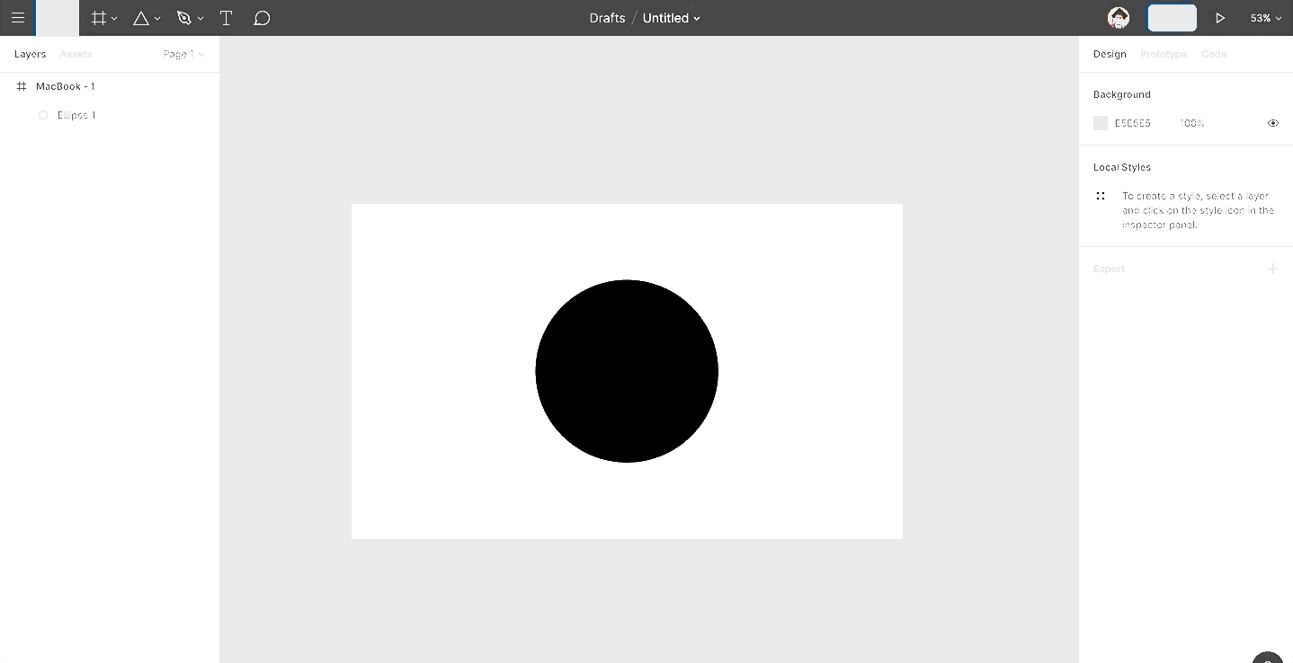 A GIF showcasing how you can create a play icon in Figma.