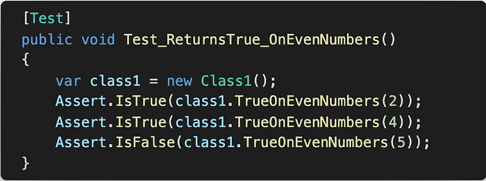 A simple NUnit test method