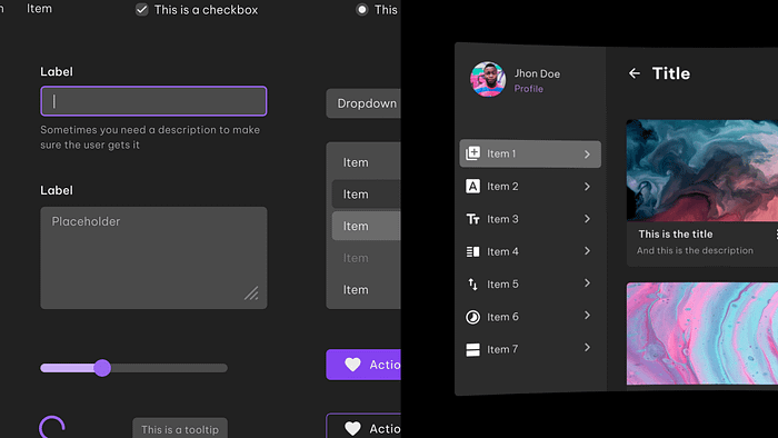 An example of some UI components of FloatGrids
